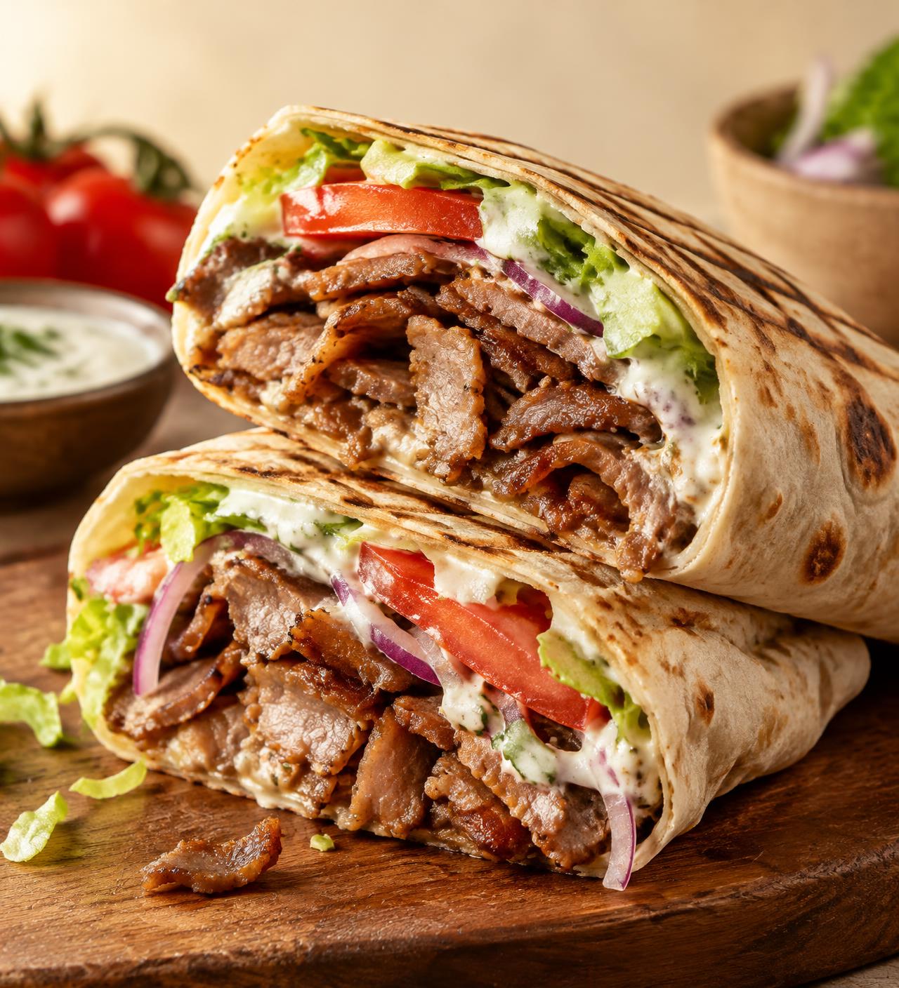 Kebab w cienkim cieście
